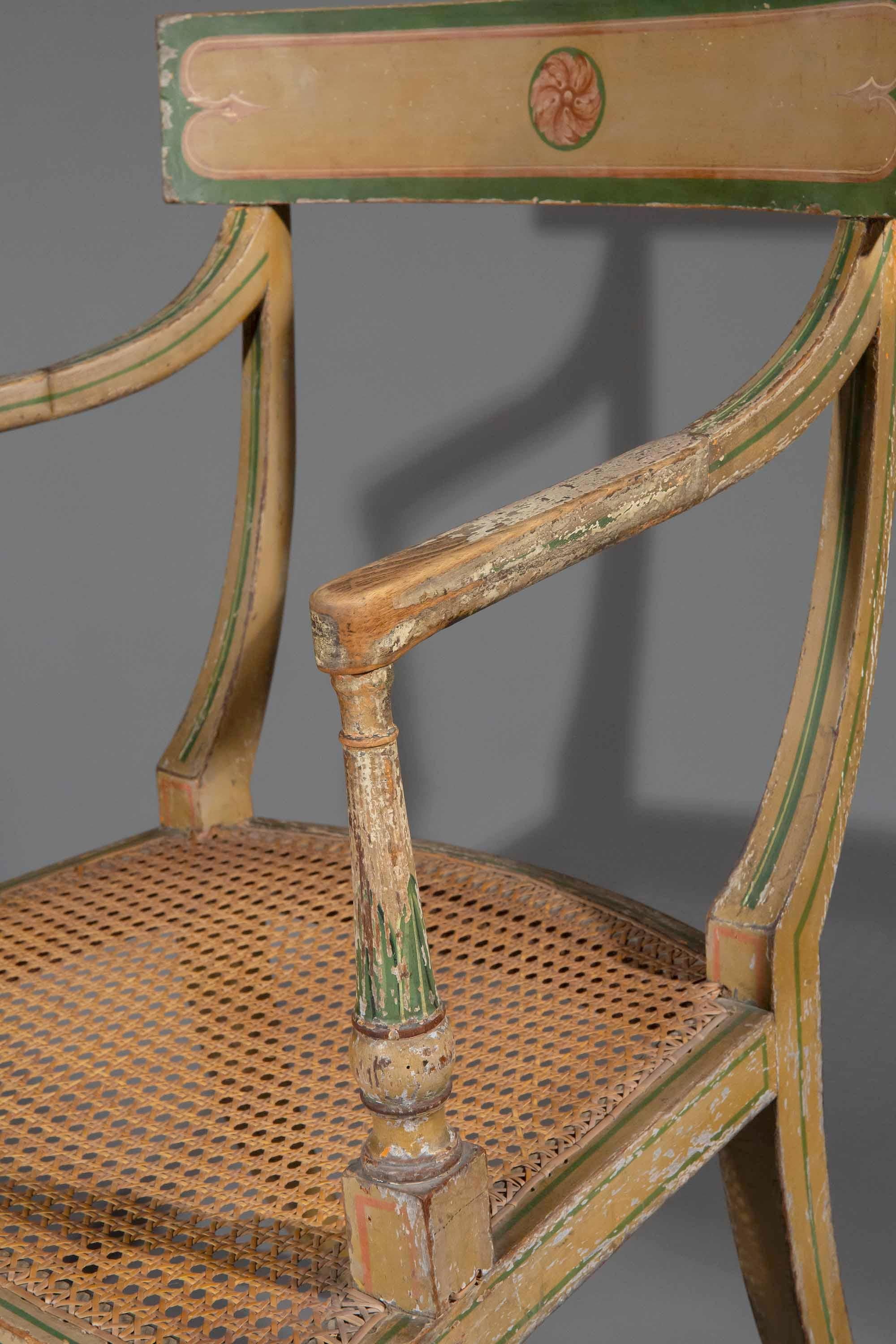 Rare fauteuil peint George III en vente 1