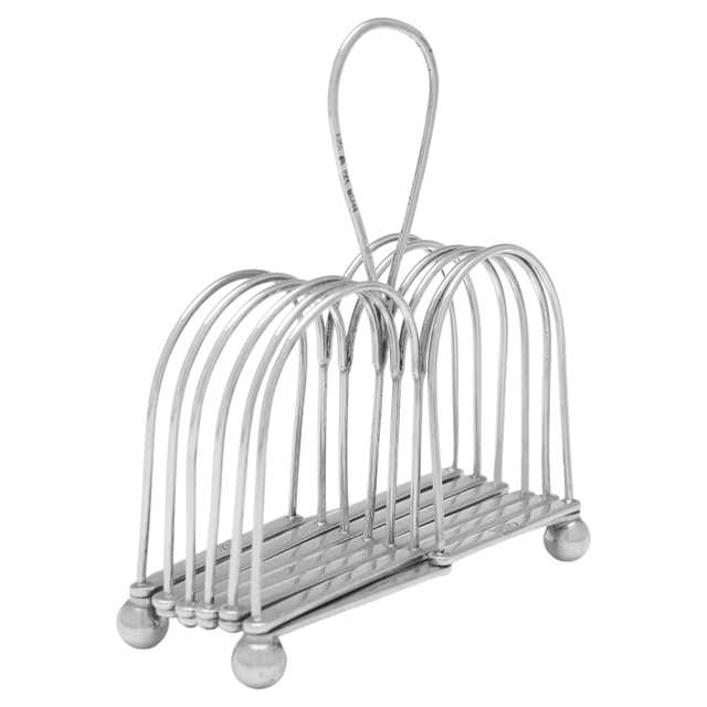 Gothic Design Victorian Sterling Silver Toast Rack - Made in 1846 For ...