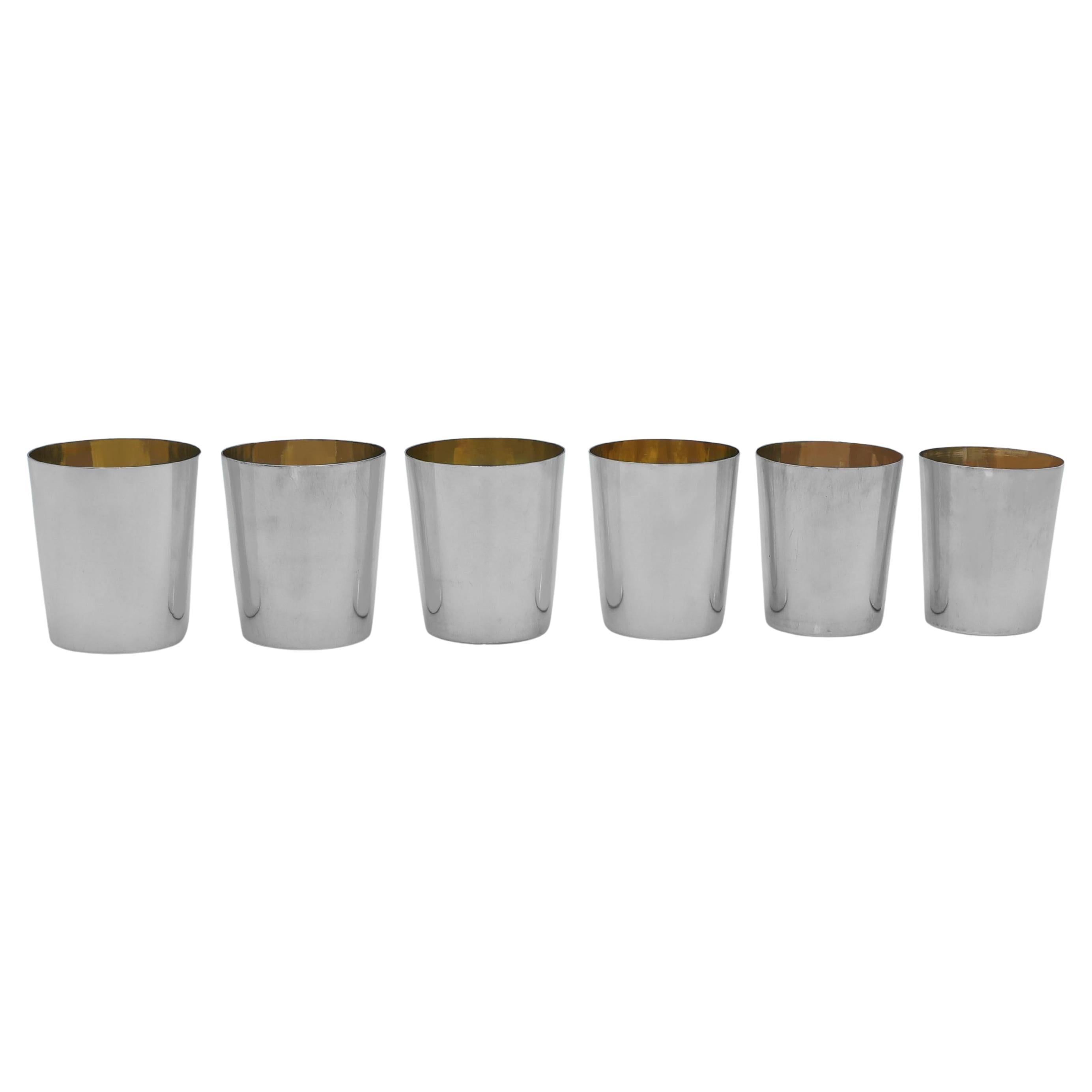 Rare George III Sterling Silver Graduated Beakers by Emes & Barnard, 1798