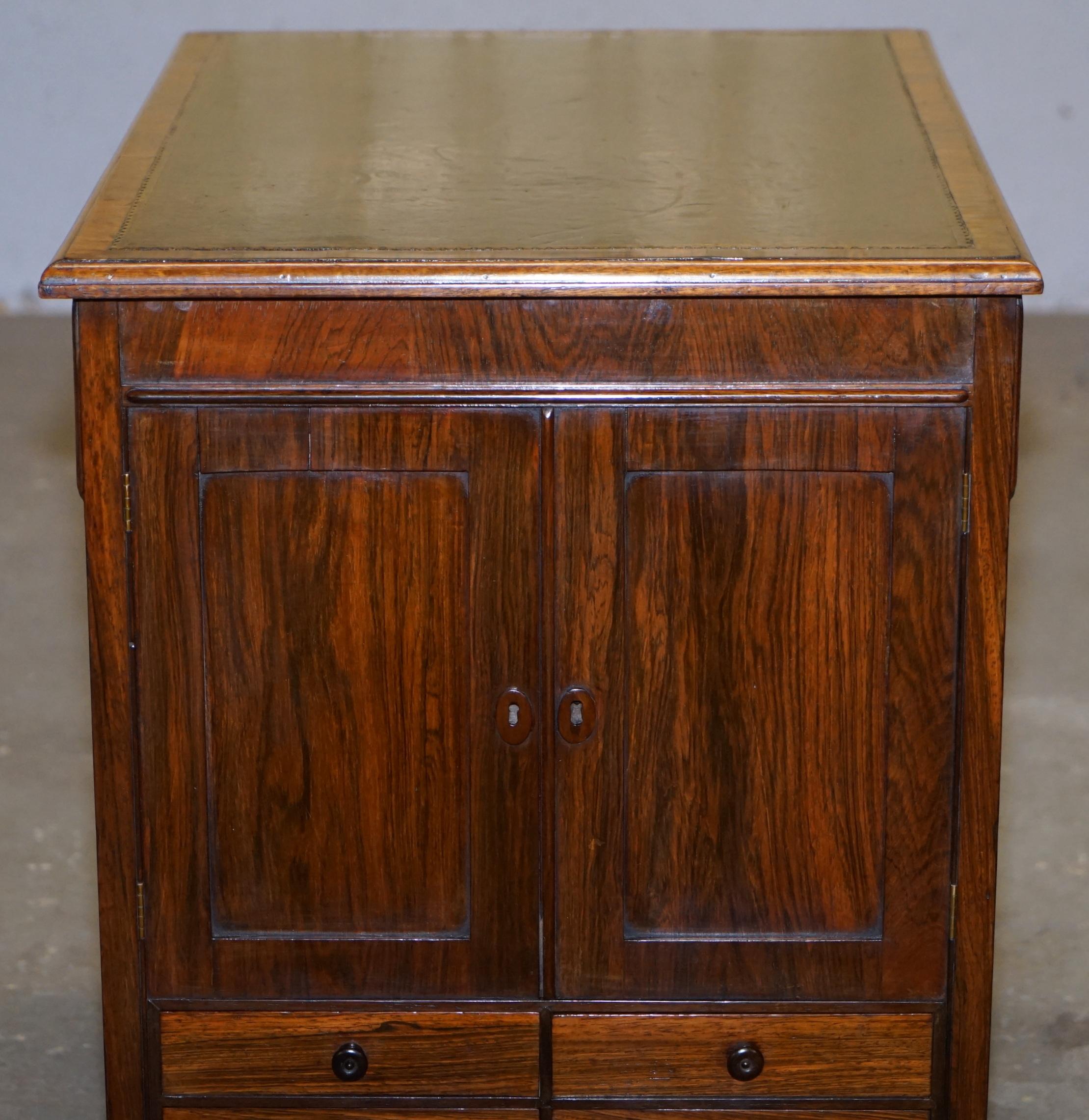 RARE WILLIAM IV CIRCA 1830 HARDWOOD LIBRARY FOLIO CABiNET WITH DRAWERS BOOKCASE For Sale 11