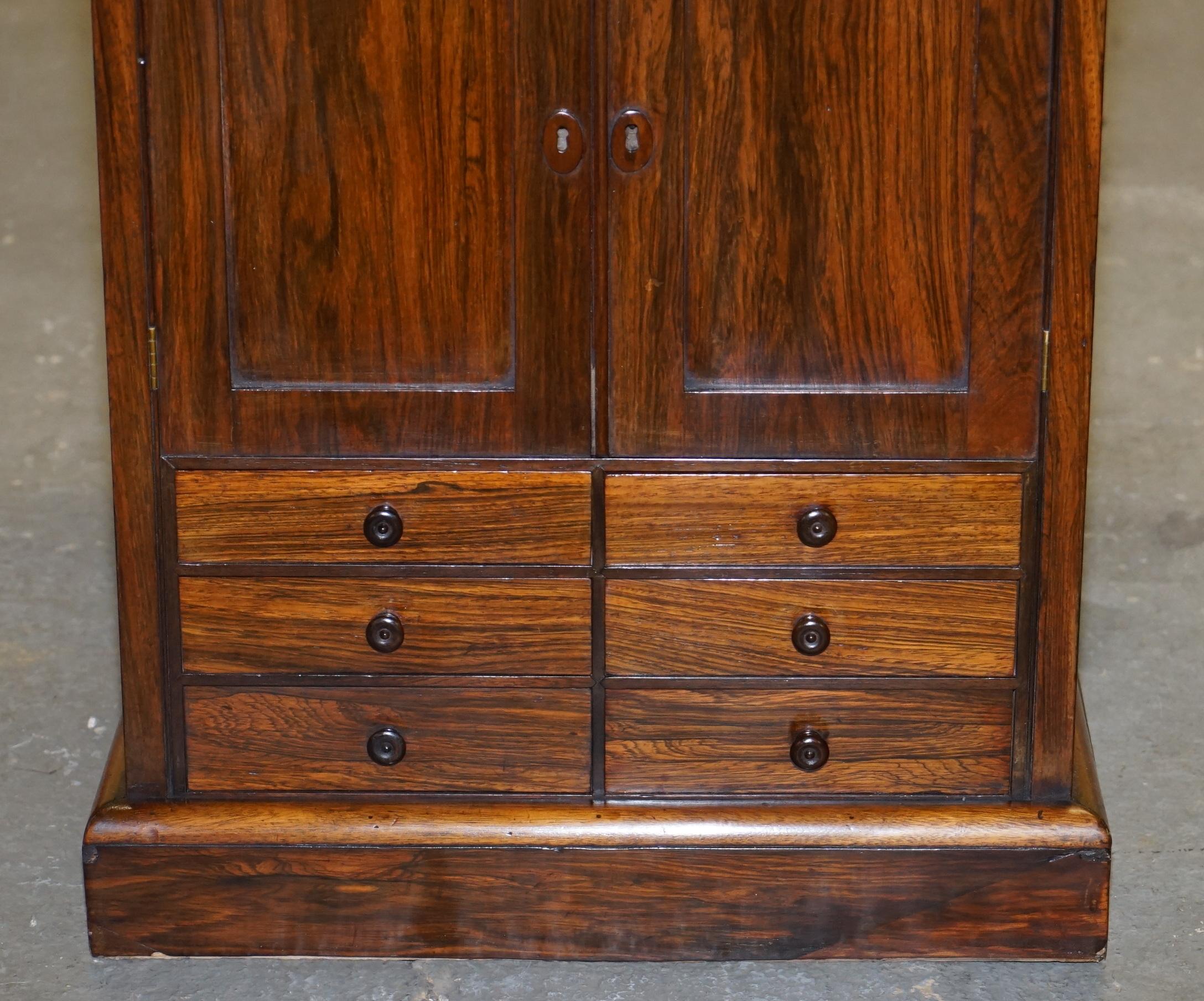 RARE WILLIAM IV CIRCA 1830 HARDWOOD LIBRARY FOLIO CABiNET WITH DRAWERS BOOKCASE For Sale 12
