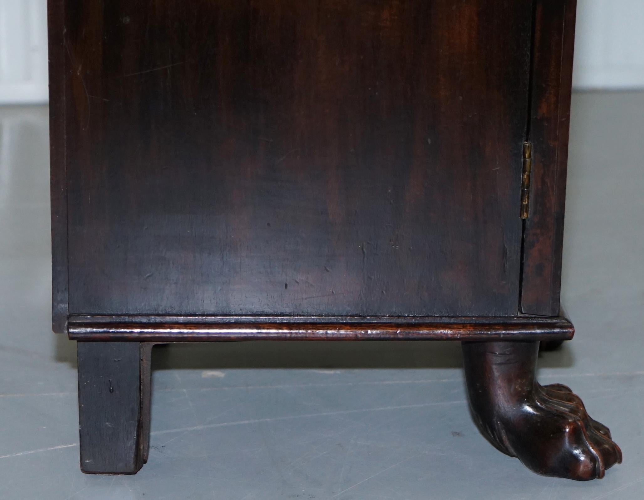Rare George iv circa 1820s Flamed Mahogany Pedestal Cupboard Lion Paw Feet 4