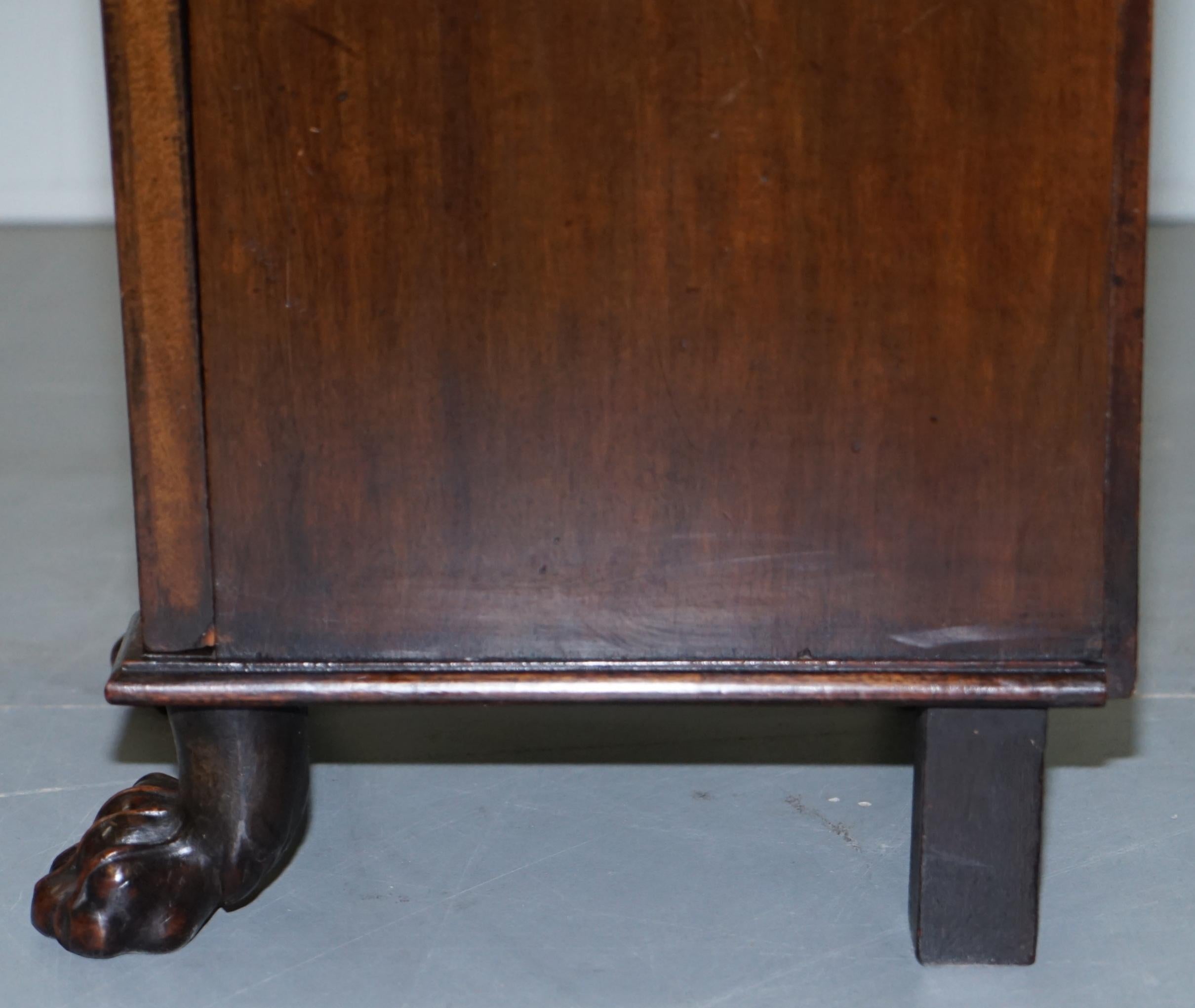 Rare George iv circa 1820s Flamed Mahogany Pedestal Cupboard Lion Paw Feet 8