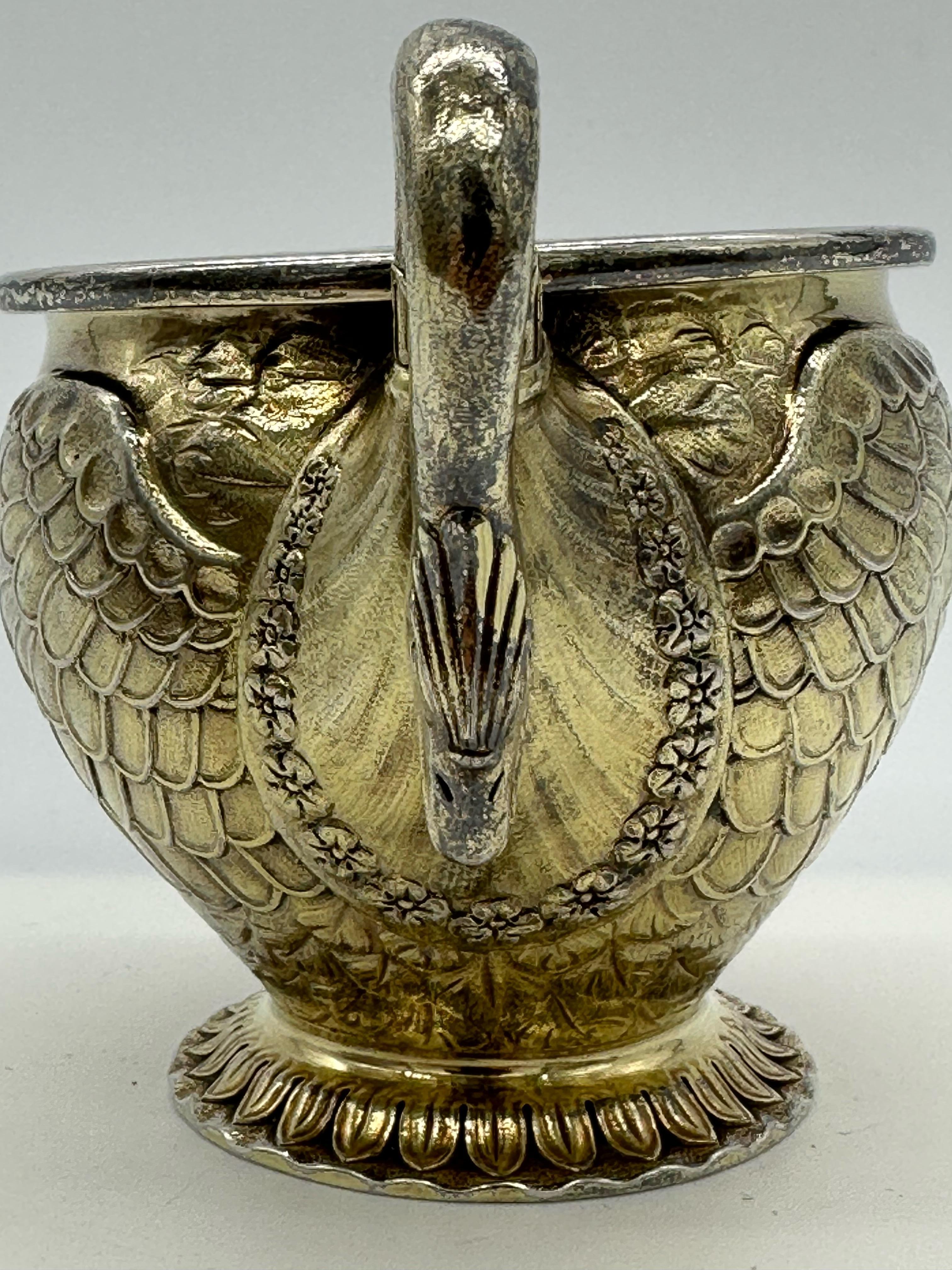 English Rare George iv Gilt-Silver Inkwell, Rundell and Bridge For Sale