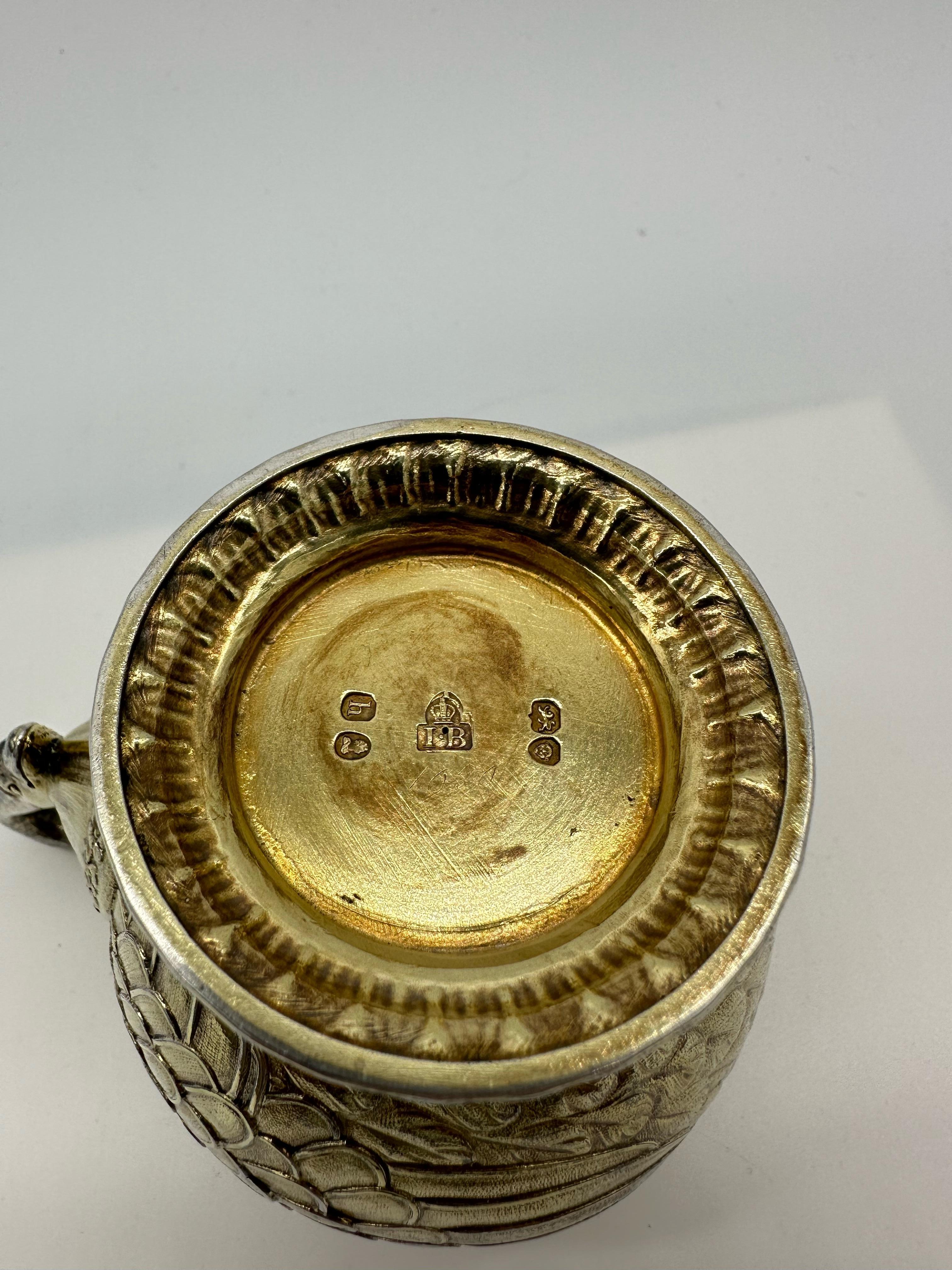 English Rare George iv Gilt-Silver Inkwell, Rundell and Bridge For Sale