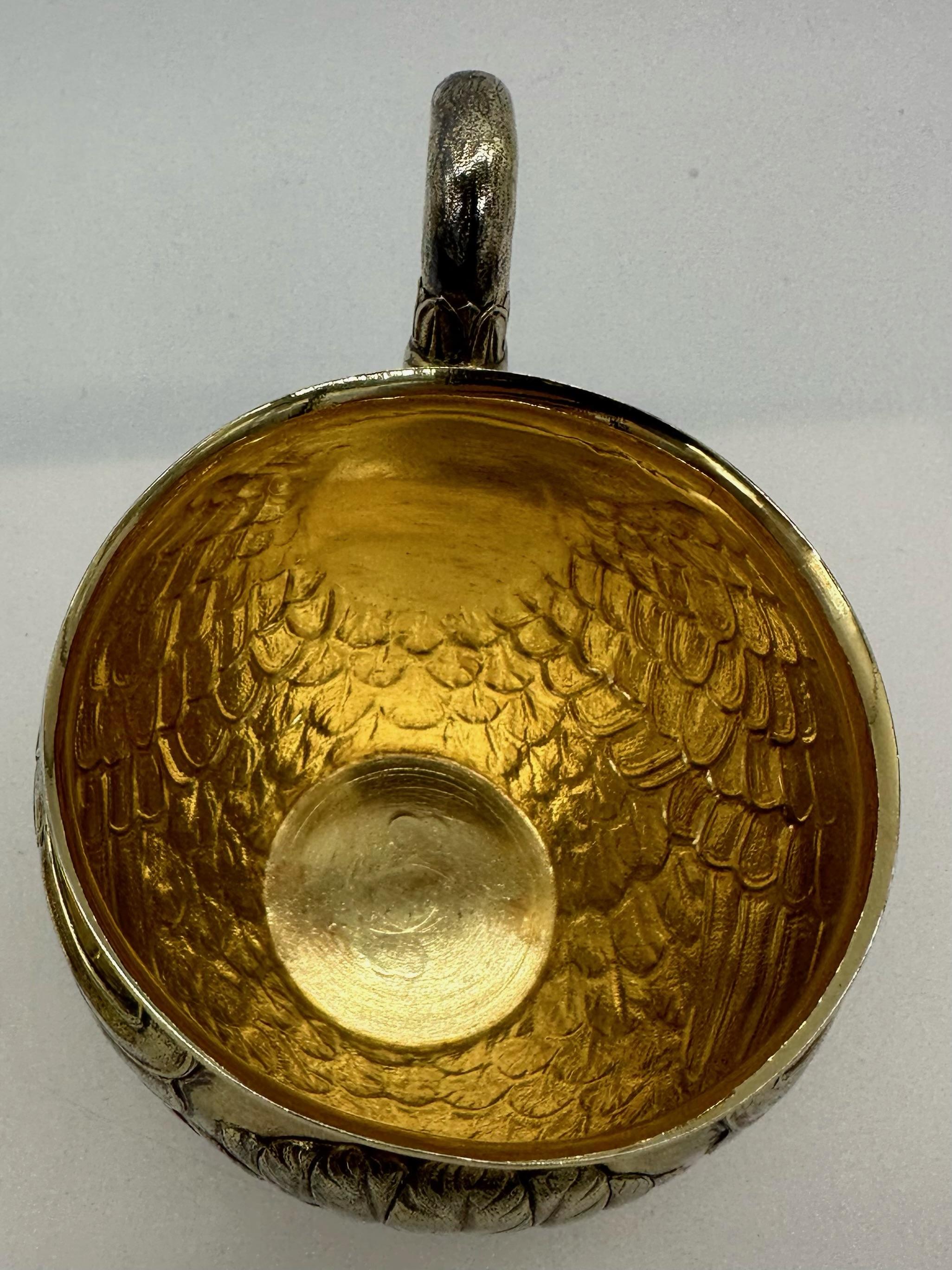 Gold Plate Rare George iv Gilt-Silver Inkwell, Rundell and Bridge For Sale