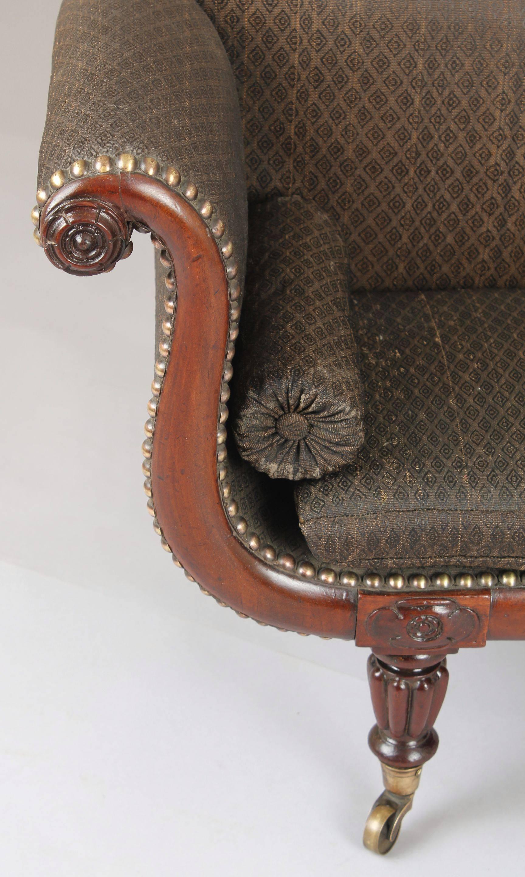 English Rare George IV Period Mahogany Miniature Sofa For Sale