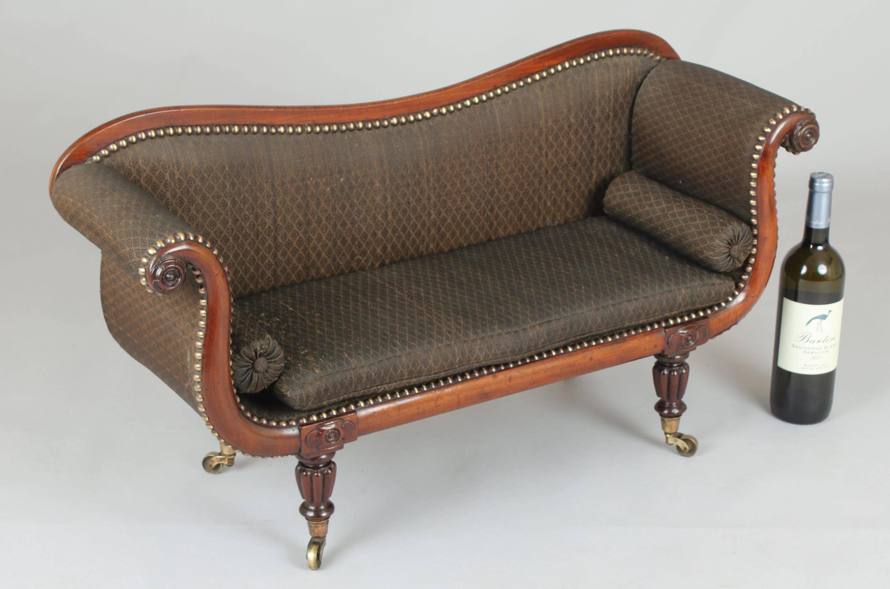 Early 19th Century Rare George IV Period Mahogany Miniature Sofa For Sale