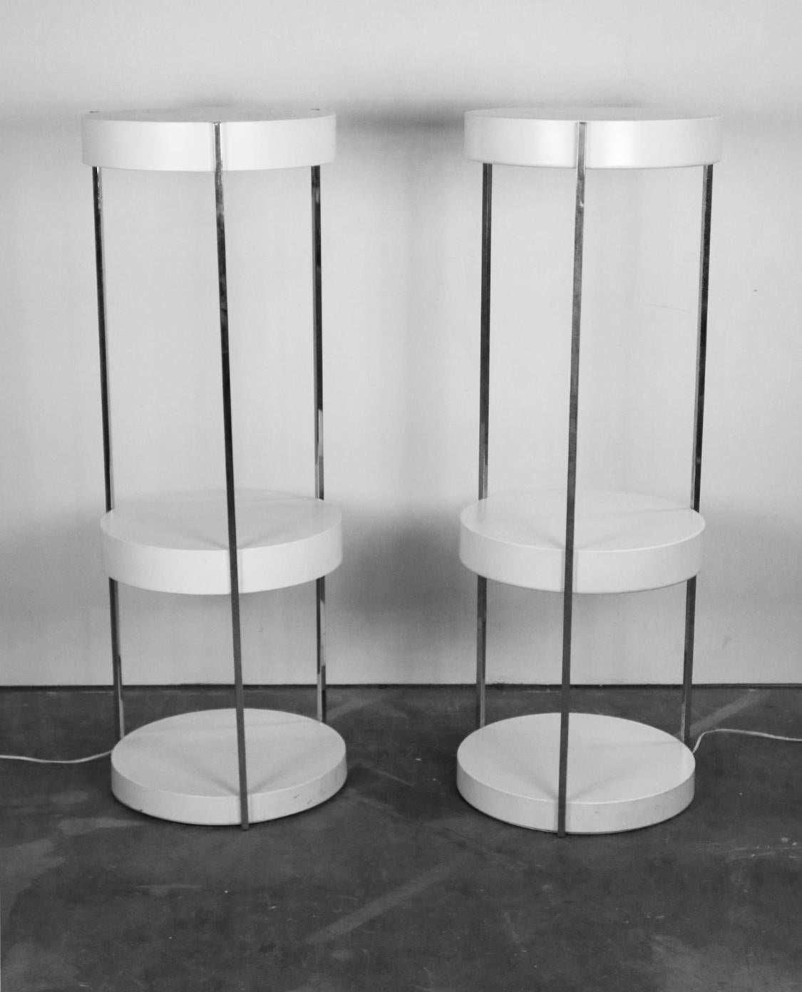 20th Century Rare Postmodern George Kovacs Lamps with Illuminated Display Trays For Sale