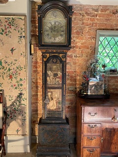 Rare George III Painted and Chinoiserie Longcase Clock