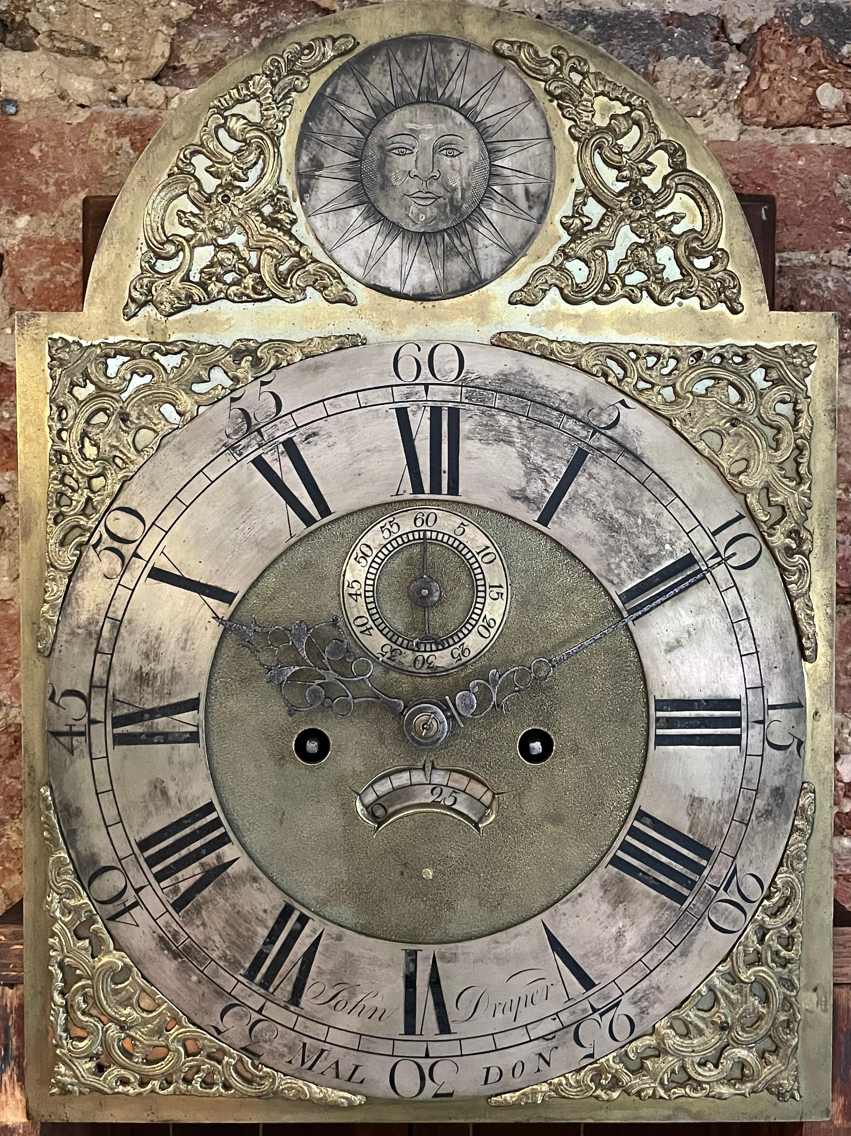 British Rare George III Painted and Chinoiserie Longcase Clock