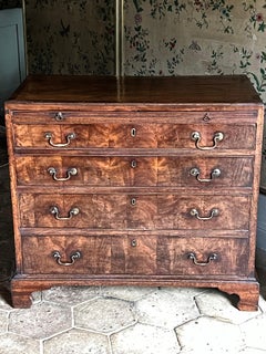 Rare George III Walnut and Mahogany Caddy-Top Bachelor’s Chest
