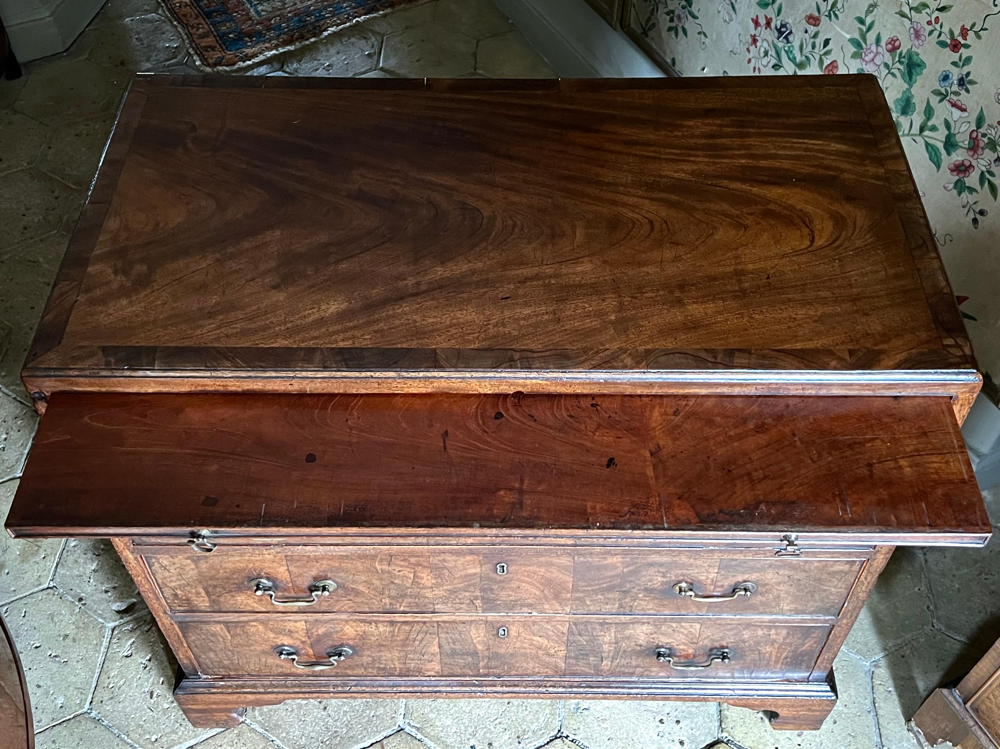 Rare George III Walnut and Mahogany Caddy-Top Bachelor’s Chest For Sale 2