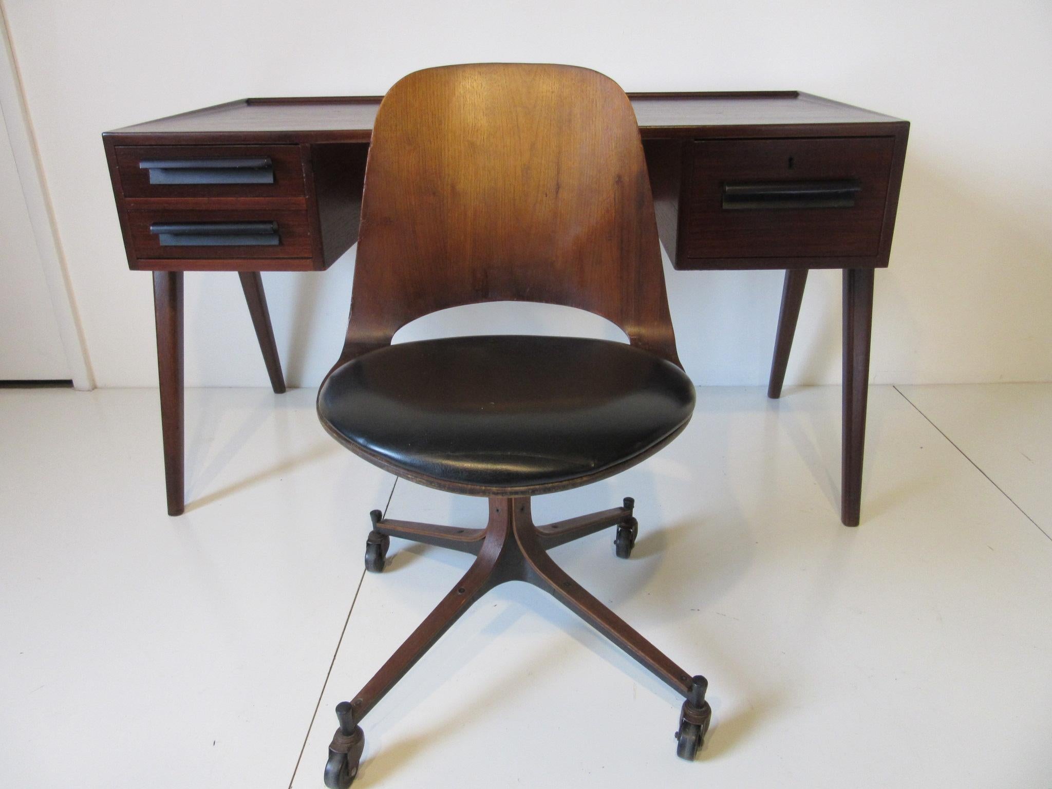 Rare George Mulhauser Plycraft Compass Desk and Chair 2