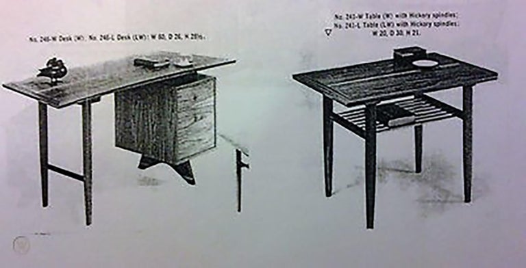 Rare George Nakashima Single Pedestal Desk, Widdicomb, 1950's 10