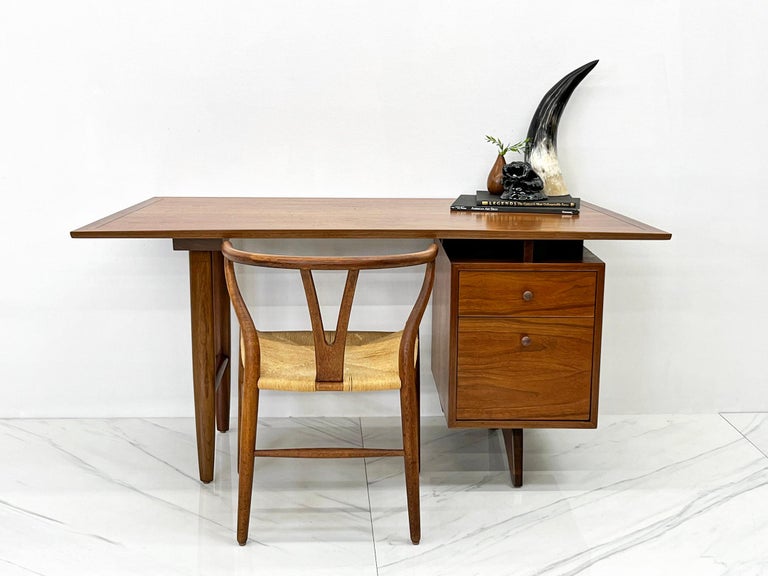 Mid-Century Modern Rare George Nakashima Single Pedestal Desk, Widdicomb, 1950's