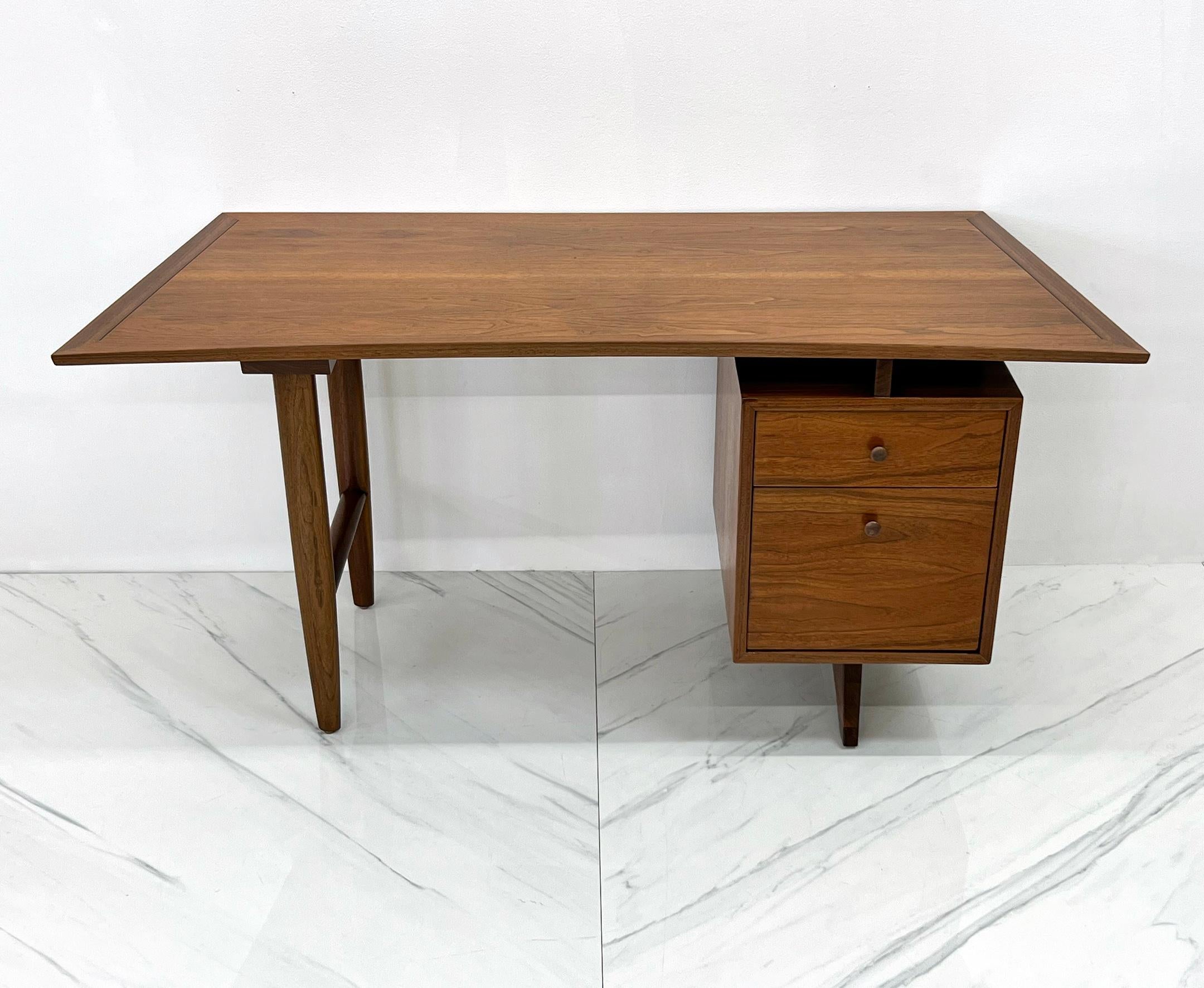 American Rare George Nakashima Single Pedestal Desk, Widdicomb, 1950's