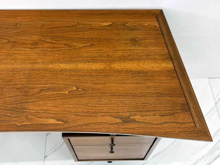Oiled Rare George Nakashima Single Pedestal Desk, Widdicomb, 1950's