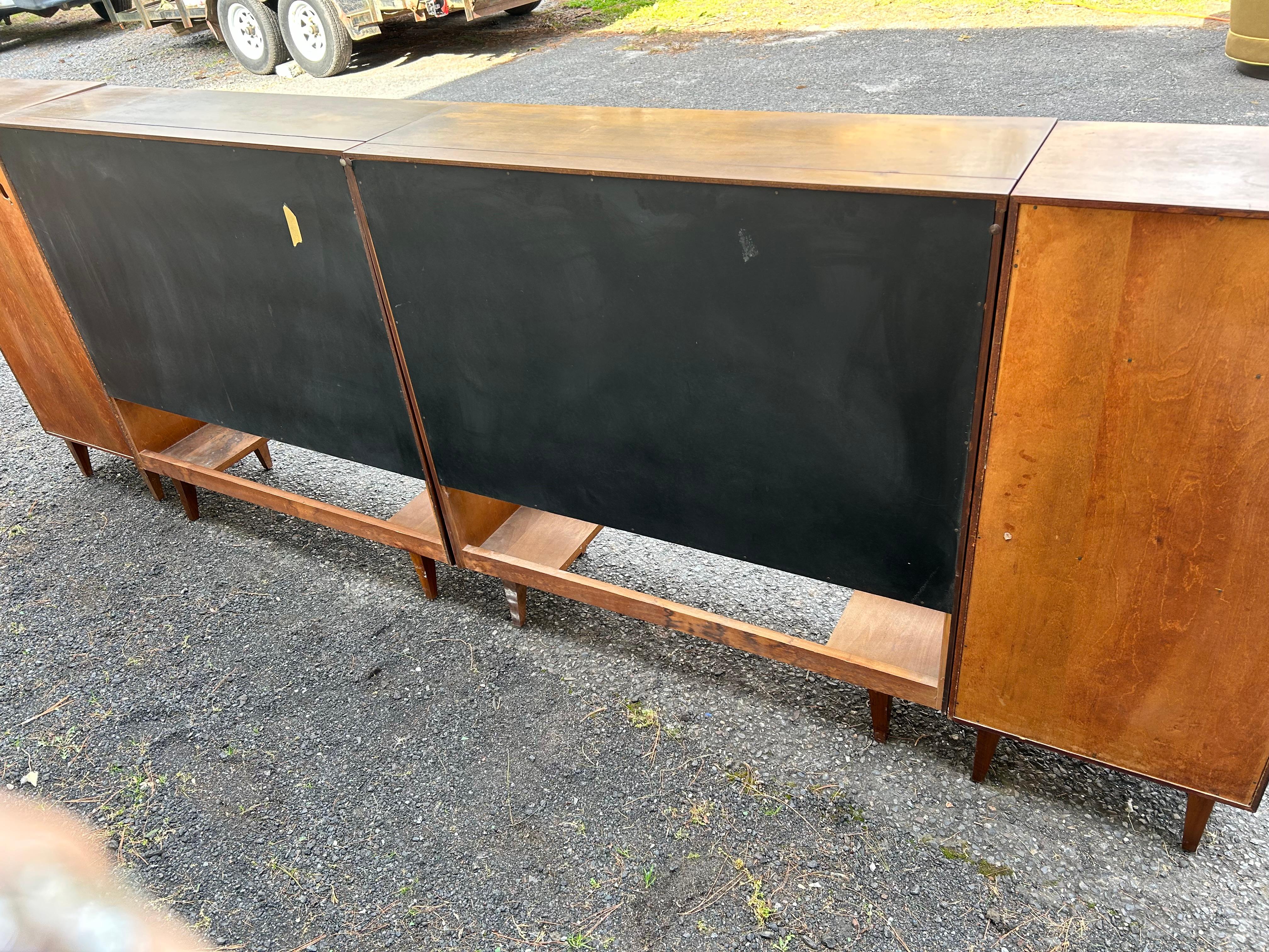 Rare George Nelson 4 Piece King Size Headboard Night Stand Mid-Centuy Modern For Sale 6