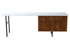 Rare George Nelson Executive Desk with Secretary Hutch by Herman Miller
