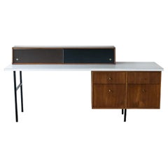 Rare George Nelson Executive Desk with Secretary Hutch by Herman Miller