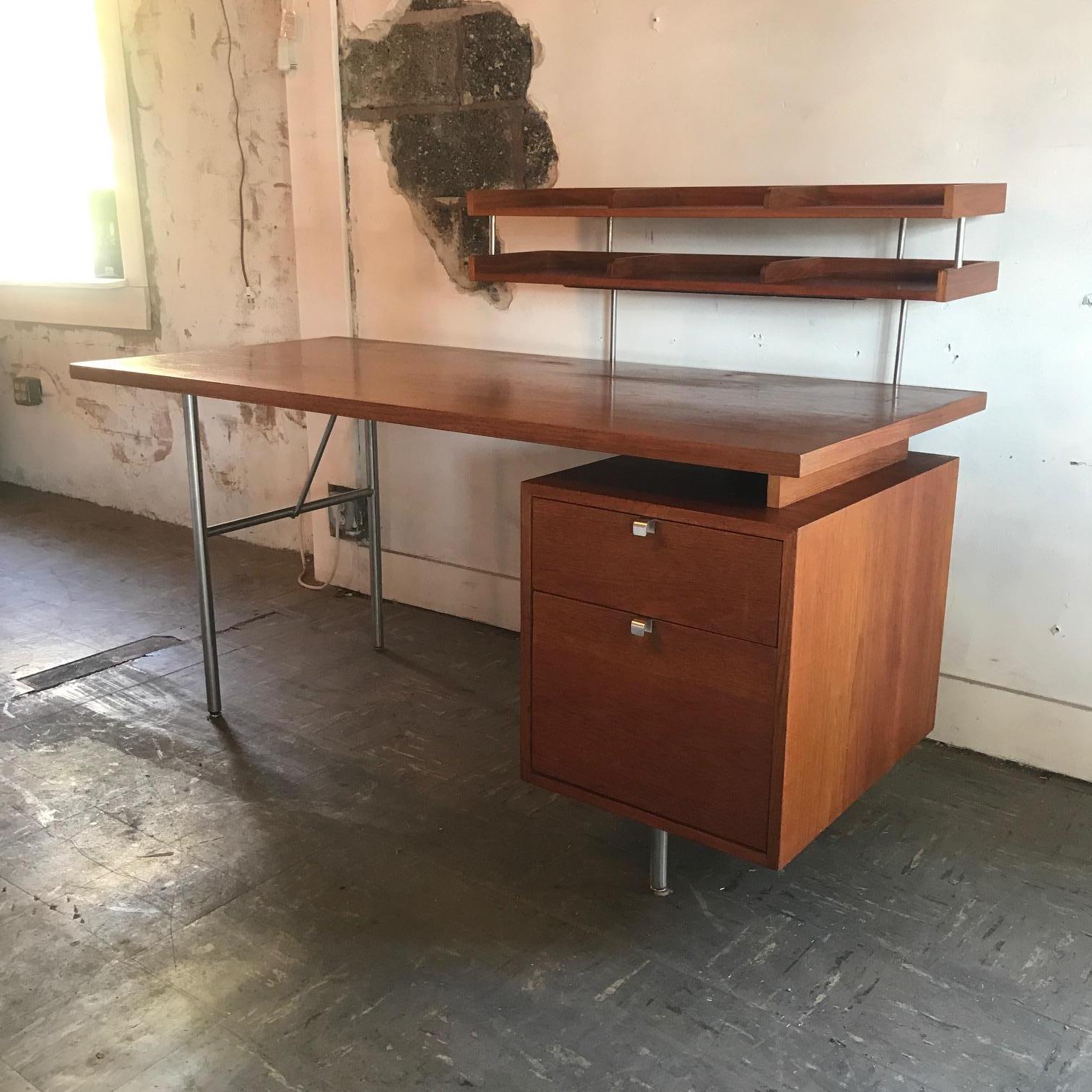 Mid-20th Century Rare George Nelson Home Office Desk with Paper Tray Herman Miller