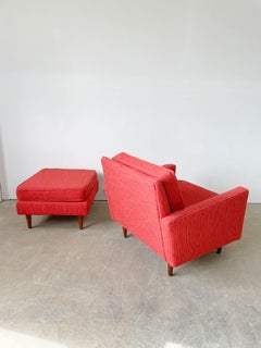 Rare George Nelson Loose Cushion Lounge Chair and Ottoman