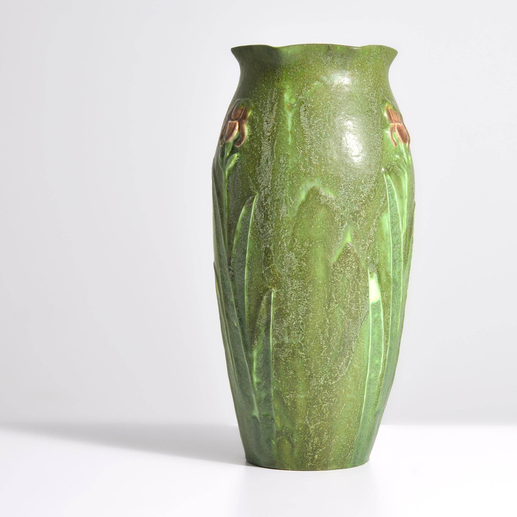 Rare George P. Kendrick for Grueby Multi-Colored Vase In Good Condition In Lake Worth Beach, FL