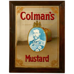 Rare George V Colemans Mustard Advertising Mirror, Shop Display