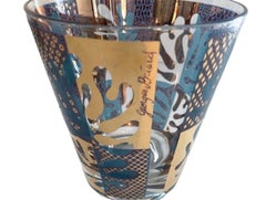 Rare Georges Briard Double Old Fashioned Glasses in the 'Tempo' Pattern