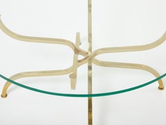 Rare Georges Geffroy Gilt Brass Glass Coffee Table 1960s