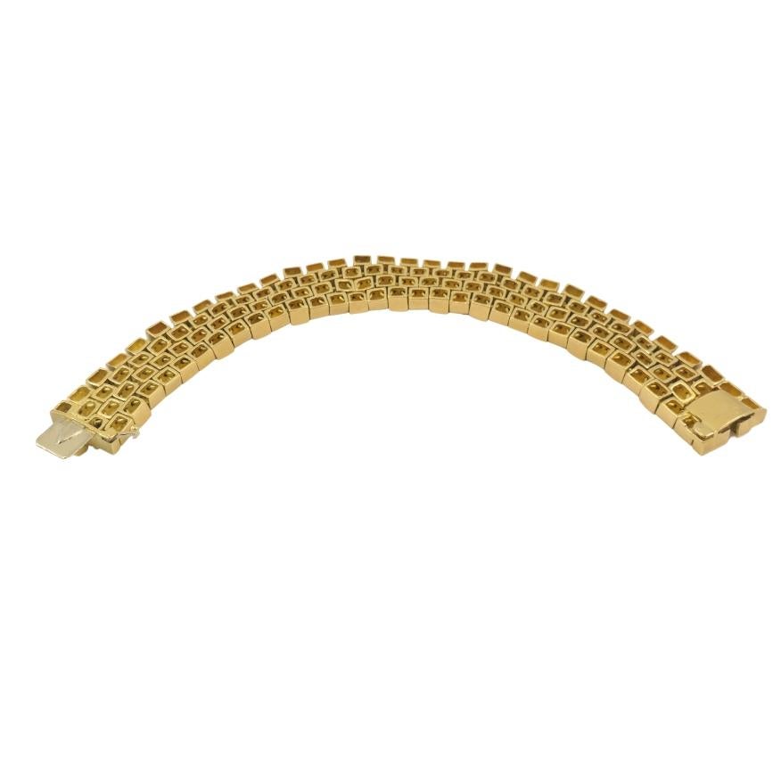 Rare Georges L'Enfant for Mauboussin Vintage Cube Link Bracelet 18k Gold 3