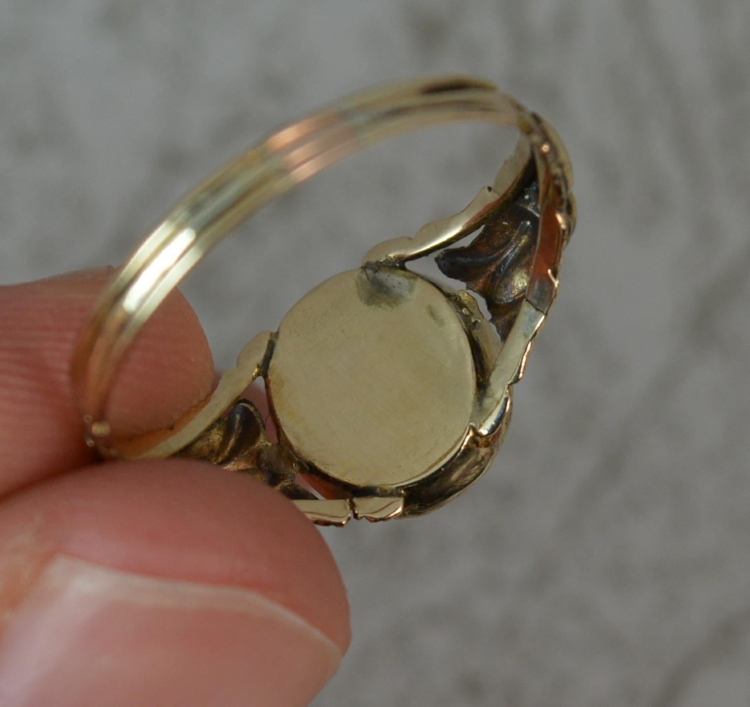 Rare Georgian 15 Carat Gold Foiled Back Rock Crystal Solitaire Ring 3
