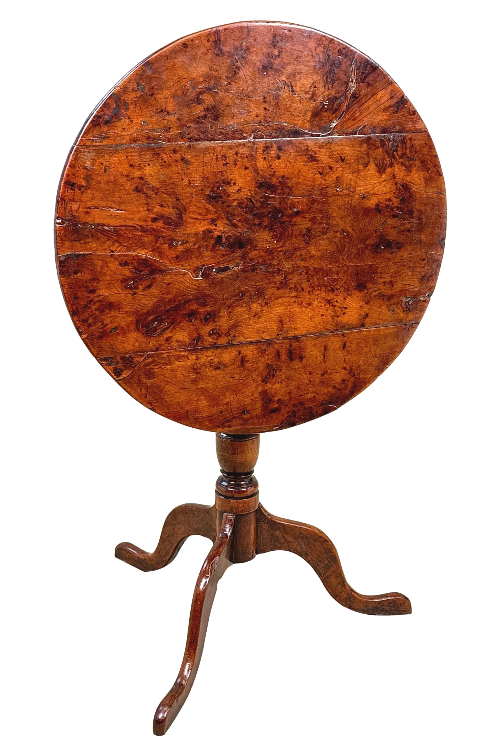 Rare Georgian 18th Century Yew Wood Wine Table 4
