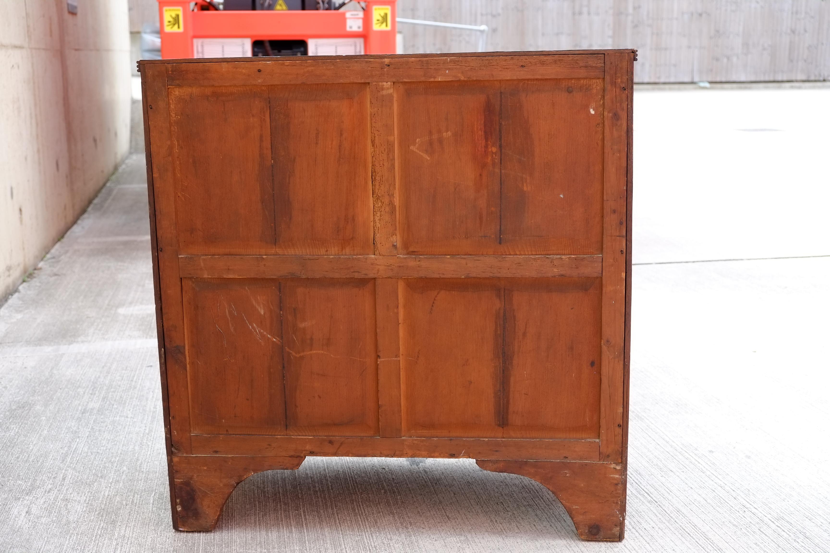 Rare Georgian Antique English Chest of Drawers in Oak with Brass Knobs For Sale 15
