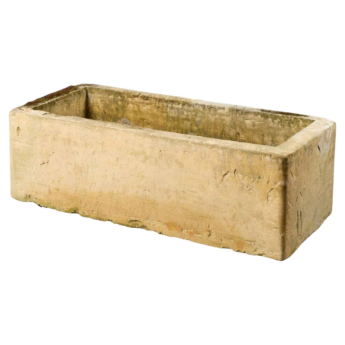 Rare Georgian Antique Limestone Trough Planter For Sale