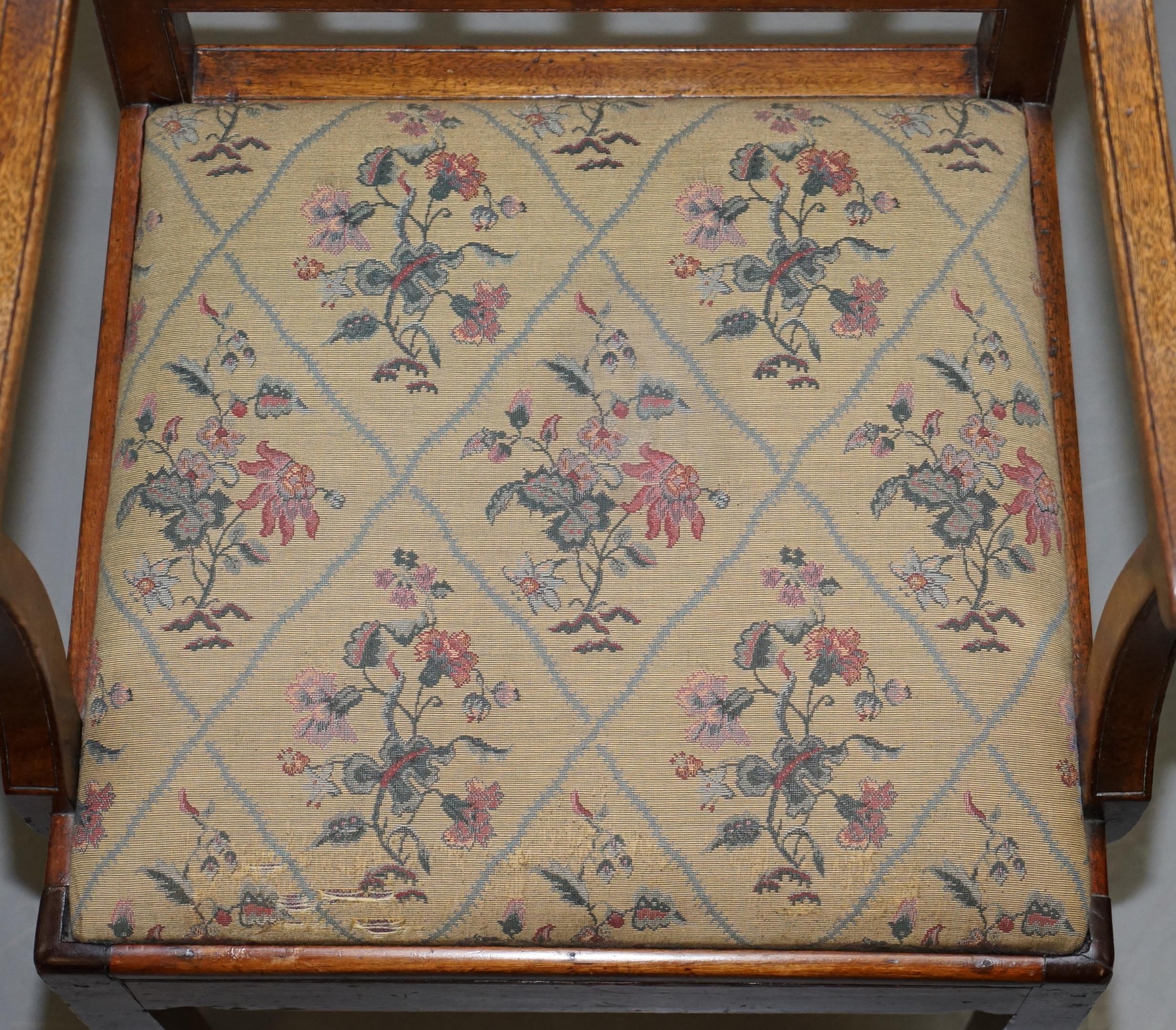 Rare Georgian circa 1760 Walnut Frame Carver Armchair Lovely Timber Patina 2