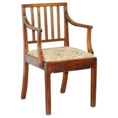 Rare Georgian circa 1760 Walnut Frame Carver Armchair Lovely Timber Patina