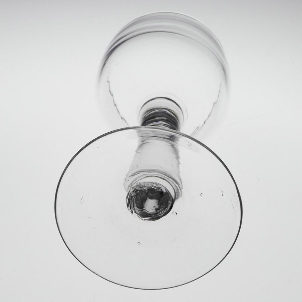 Rare Georgian Cup Bowl Plain Stem Mead Glass, c1750 In Good Condition For Sale In Tunbridge Wells, GB