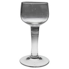 Rare Georgian Cup Bowl Plain Stem Mead Glass, c1750