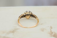 Rare Georgian Diamond Crowned Heart Ring Antique Engagement Ring c.1740 Rose Cut