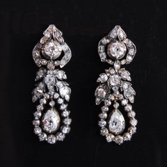 Rare Georgian Diamond Drop Earrings, circa 1810s