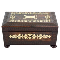 Rare Georgian Engine Turned Sewing Box