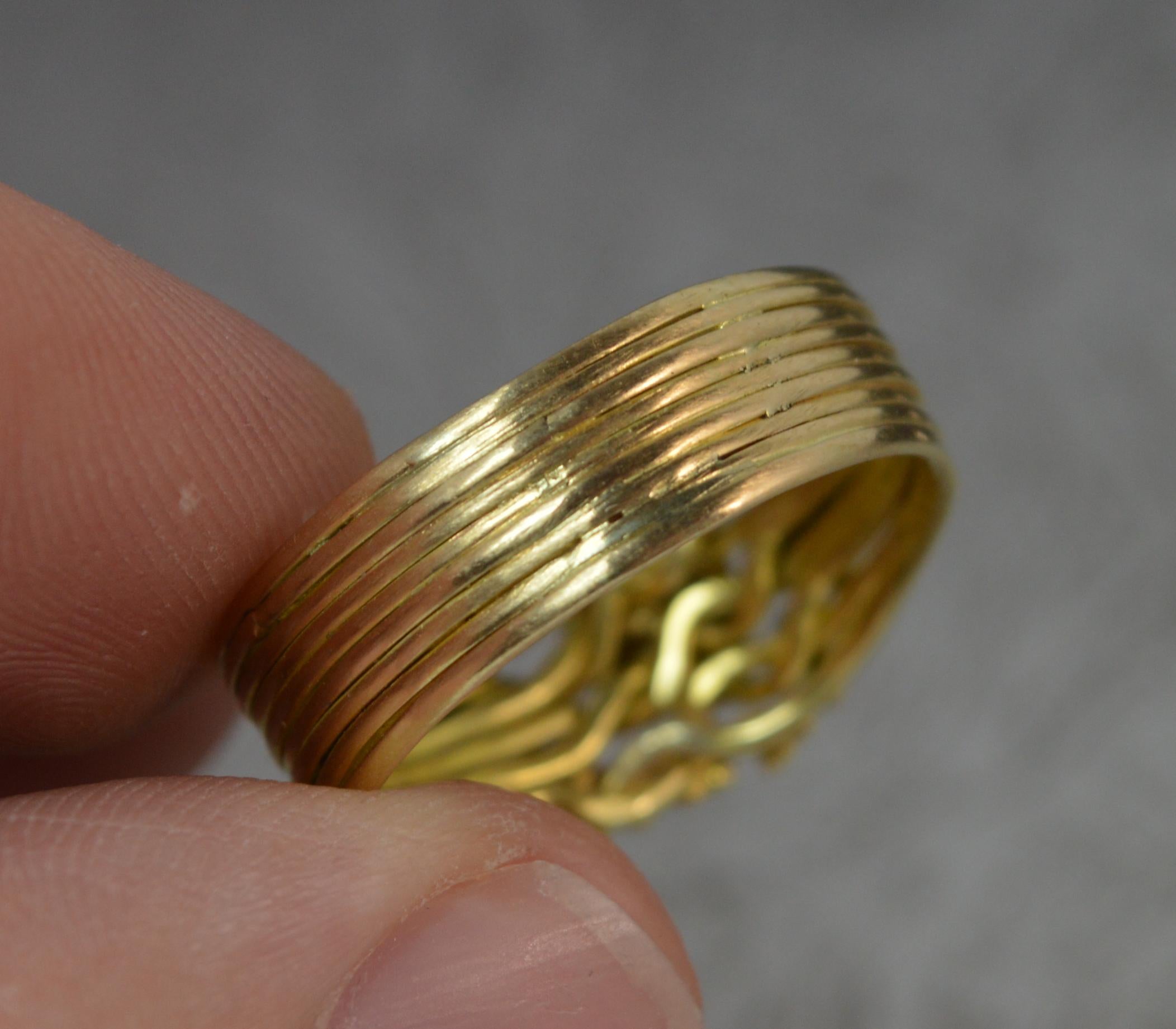 George III Rare Georgian Fede Handholding Faith 9-Piece Puzzle Ring in 18 Carat Gold