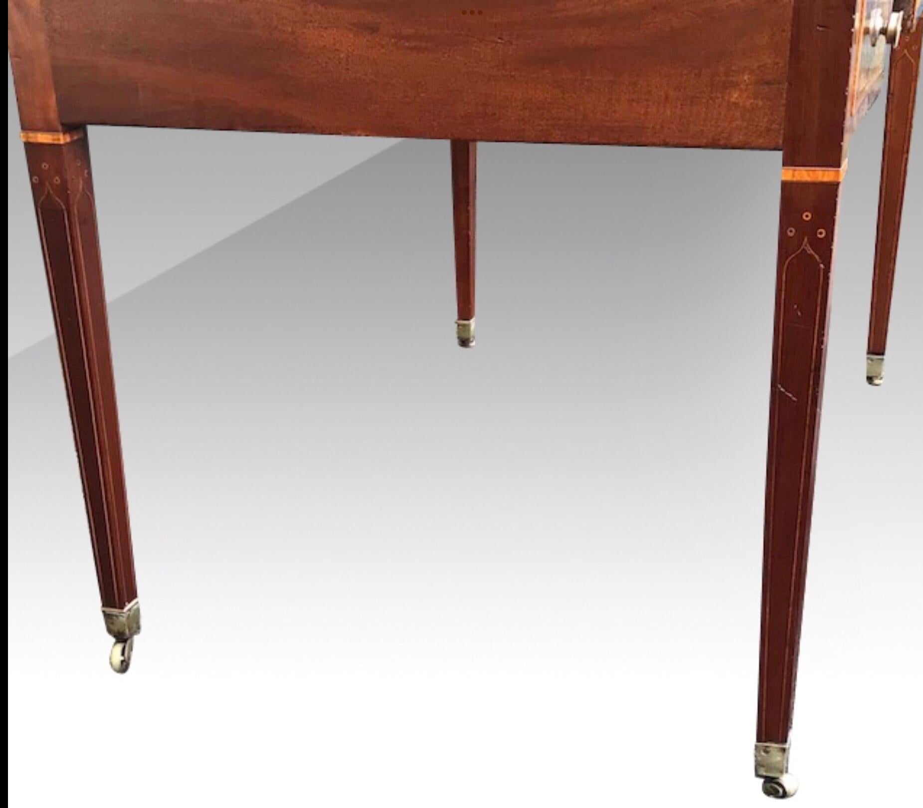 Rare Georgian Hepplewhite Period Inlaid Mahogany Antique Tambour Estate Desk For Sale 8