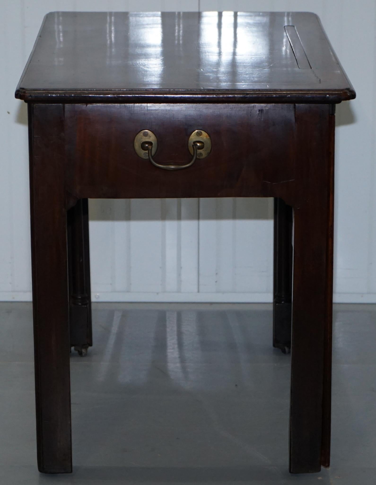 Rare Georgian Irish Mahogany circa 1760 George III Architects Writing Desk Table 4