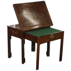 Rare Georgian Irish Mahogany circa 1760 George III Architects Writing Desk Table