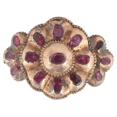 Antique Rare Georgian Italian Table Cut Ruby Gold Ring