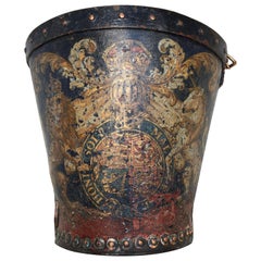 Used Rare Georgian Leather Royal Fire Bucket