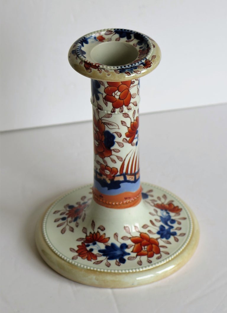 Rare Mason's Ironstone Candlestick in Fence Japan Pattern